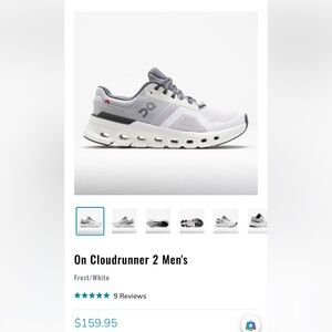 On cloud runner men’s shoes sz 9m